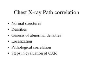 Chest X-ray Path correlation