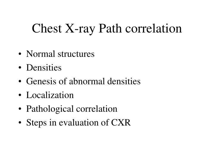 chest x ray path correlation