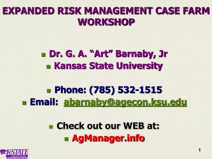 expanded risk management case farm workshop