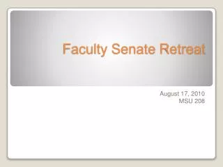 Faculty Senate Retreat