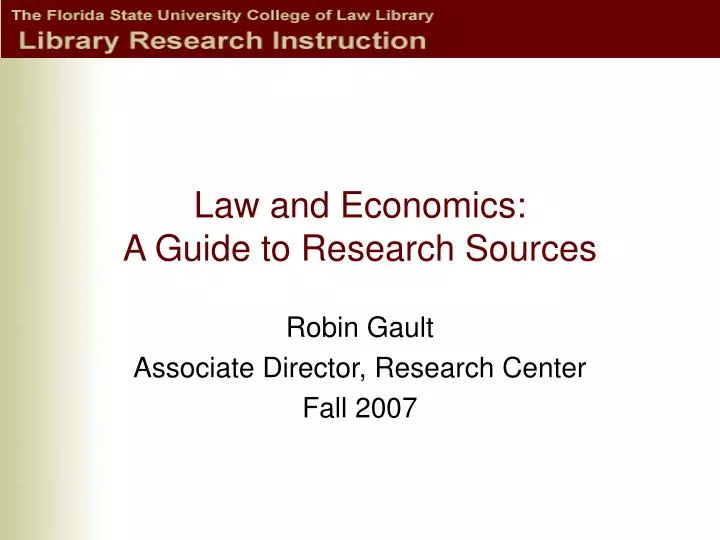 law and economics a guide to research sources