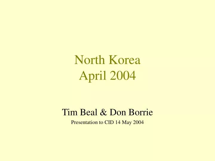 north korea april 2004