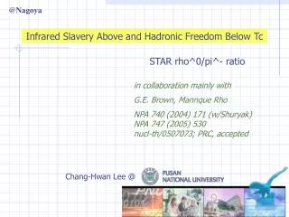 Infrared Slavery Above and Hadronic Freedom Below Tc