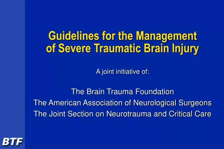 guidelines for the management of severe traumatic brain injury