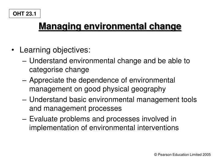 managing environmental change