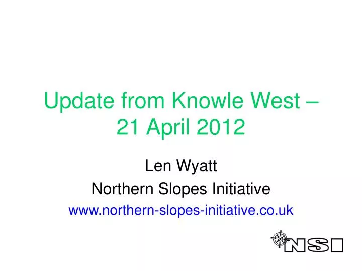 update from knowle west 21 april 2012