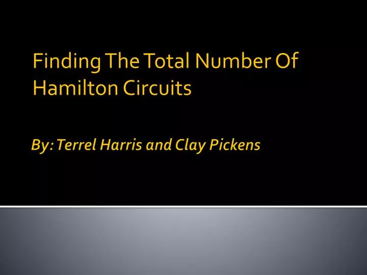 finding the total number of hamilton circuits