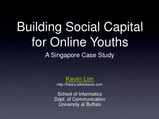 Building Social Capital for Online Youths