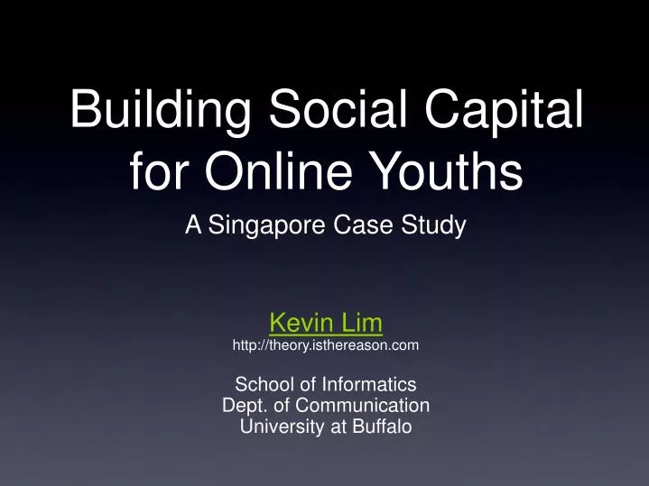 building social capital for online youths
