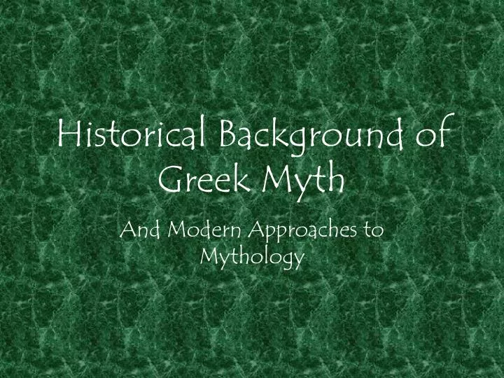 historical background of greek myth