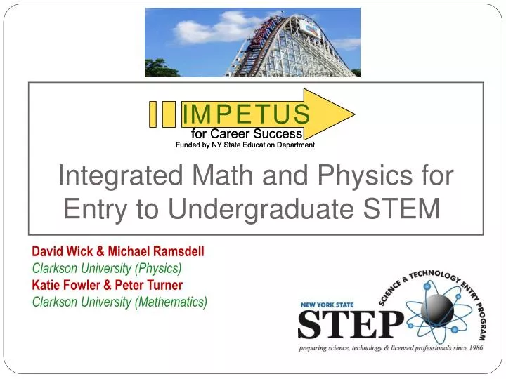 integrated math and physics for entry to undergraduate stem