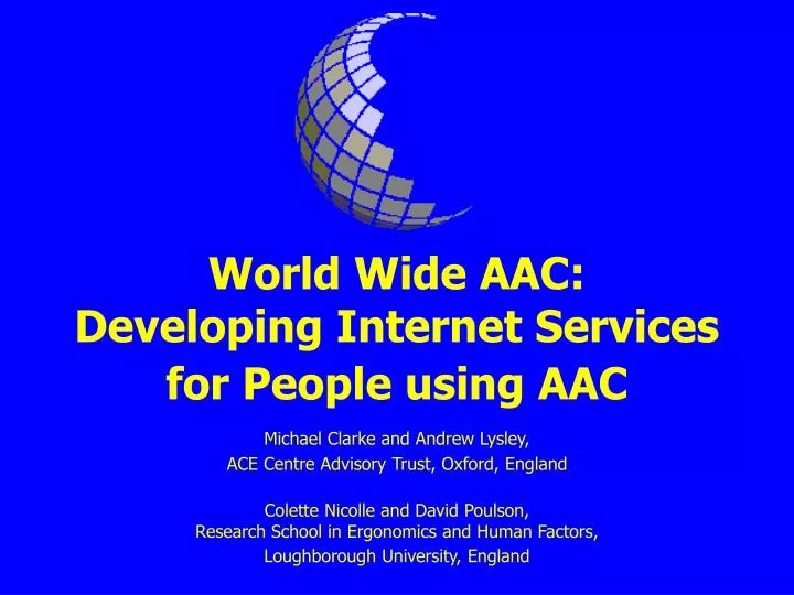 world wide aac developing internet services for people using aac