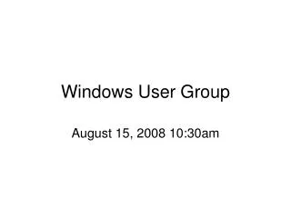 Windows User Group