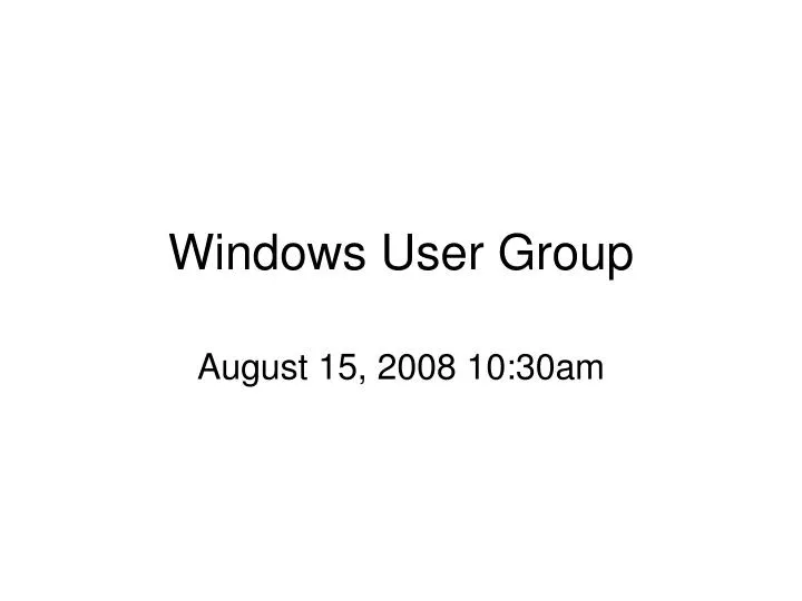 windows user group