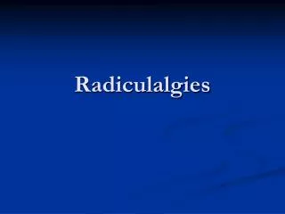 radiculalgies