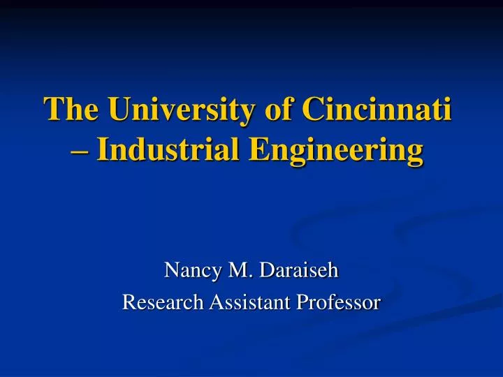 the university of cincinnati industrial engineering