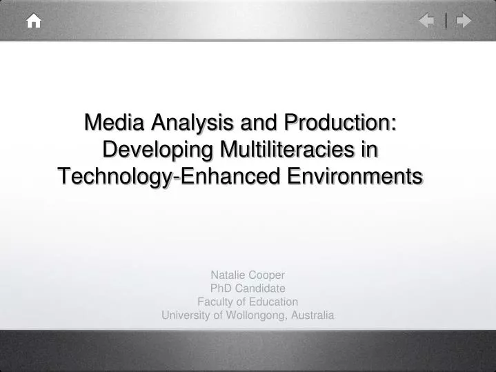media analysis and production developing multiliteracies in technology enhanced environments