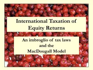 International Taxation of Equity Returns