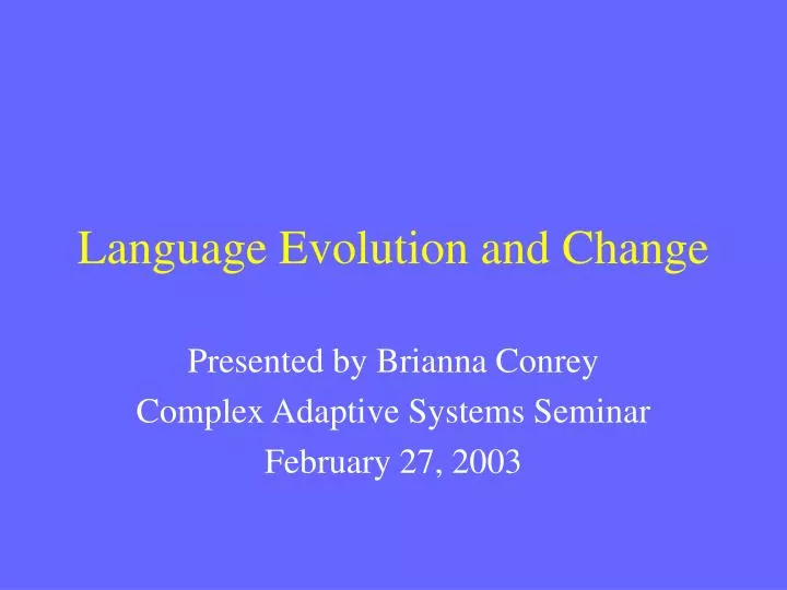 language evolution and change