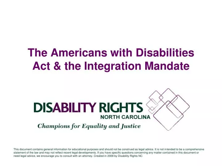 the americans with disabilities act the integration mandate