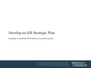 Develop an HR Strategic Plan