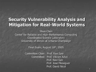 Security Vulnerability Analysis and Mitigation for Real-World Systems
