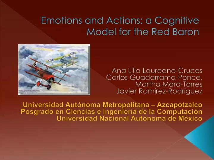 emotions and actions a cognitive model for the red baron