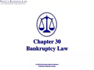 Chapter 30 Bankruptcy Law