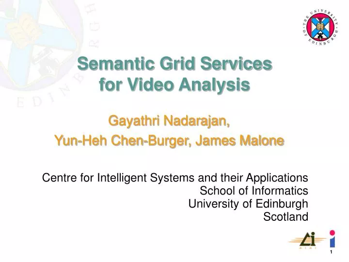 semantic grid services for video analysis