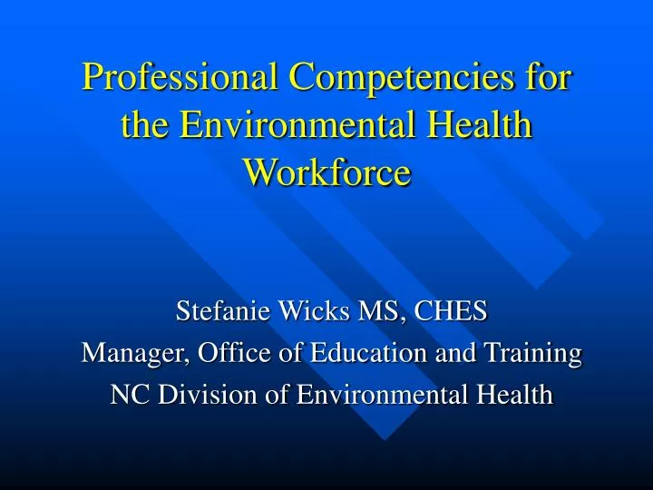 professional competencies for the environmental health workforce