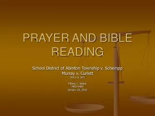 PRAYER AND BIBLE READING