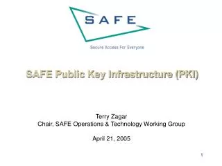 SAFE Public Key Infrastructure (PKI)