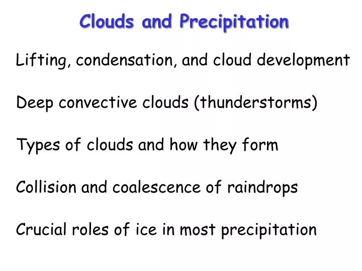 clouds and precipitation