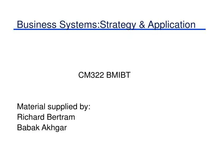 business systems strategy application