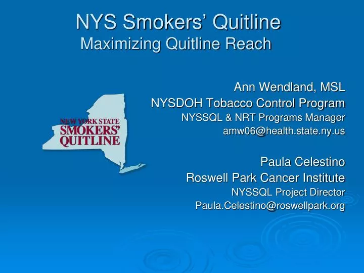 nys smokers quitline maximizing quitline reach