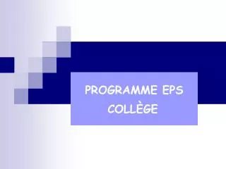 programme eps coll ge