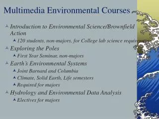 Multimedia Environmental Courses