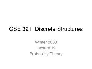 CSE 321 Discrete Structures