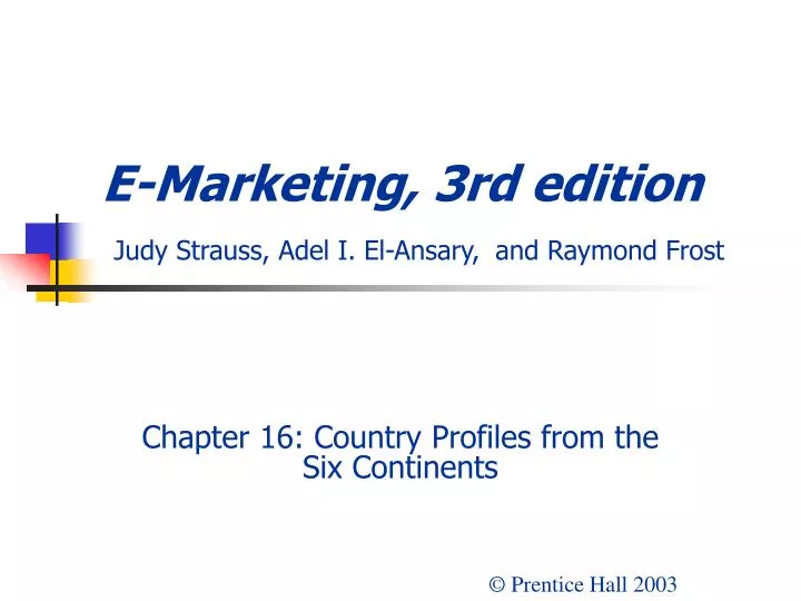 e marketing 3rd edition judy strauss adel i el ansary and raymond frost