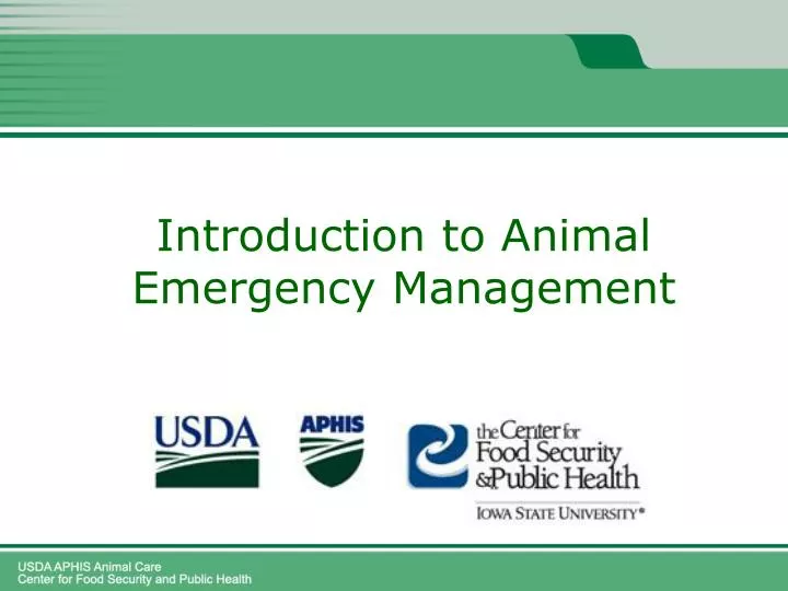 animal emergency management and animal emergency response missions webinar 1