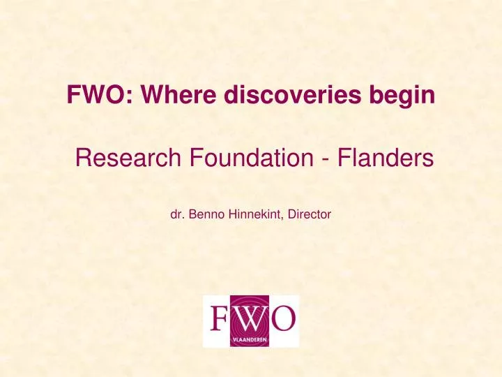 fwo where discoveries begin research foundation flanders dr benno hinnekint director