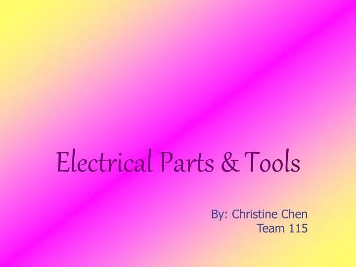 electrical parts tools