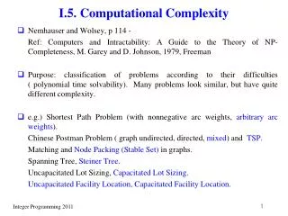 I.5. Computational Complexity