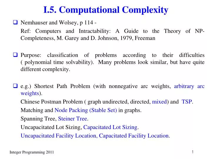 i 5 computational complexity