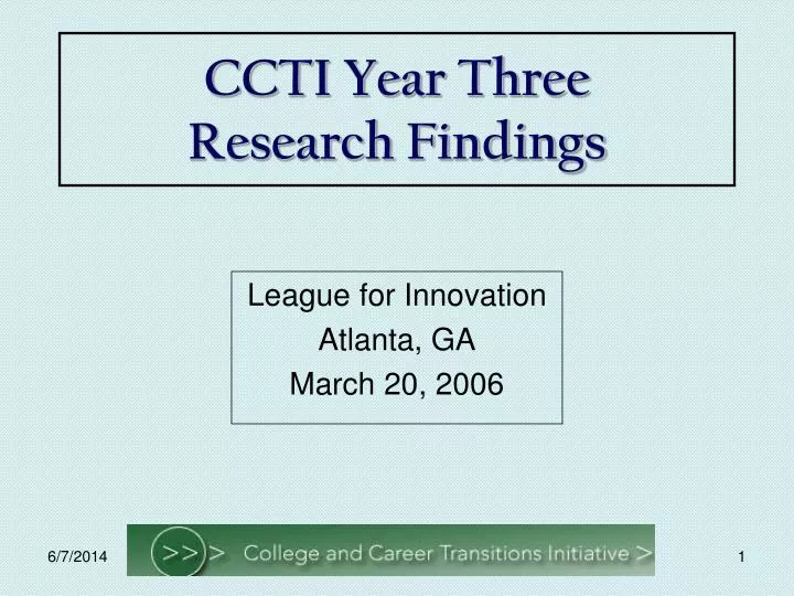 ccti year three research findings