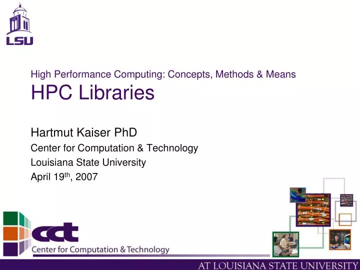 high performance computing concepts methods means hpc libraries