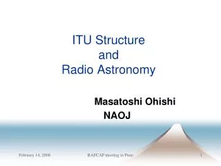 ITU Structure and Radio Astronomy