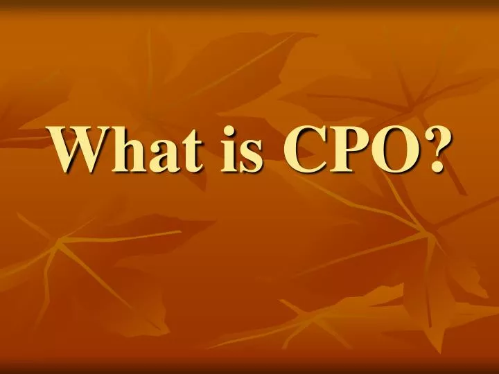 what is cpo