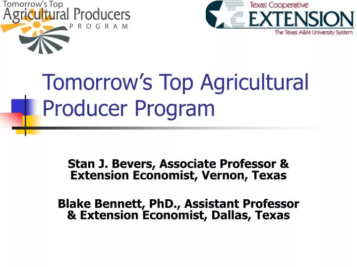 tomorrow s top agricultural producer program
