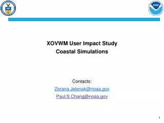 XOVWM User Impact Study Coastal Simulations